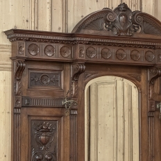 19th Century Grand Italian Hand-Carved Walnut Hall Tree