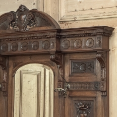 19th Century Grand Italian Hand-Carved Walnut Hall Tree
