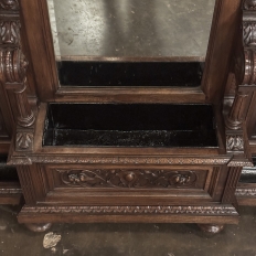 19th Century Grand Italian Hand-Carved Walnut Hall Tree