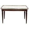 Antique French Louis XVI Mahogany Coffee Table with Carrara Marble