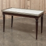 Antique French Louis XVI Mahogany Coffee Table with Carrara Marble