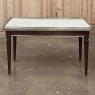 Antique French Louis XVI Mahogany Coffee Table with Carrara Marble