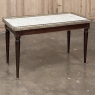 Antique French Louis XVI Mahogany Coffee Table with Carrara Marble