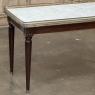 Antique French Louis XVI Mahogany Coffee Table with Carrara Marble