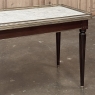 Antique French Louis XVI Mahogany Coffee Table with Carrara Marble