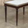 Antique French Louis XVI Mahogany Coffee Table with Carrara Marble