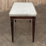 Antique French Louis XVI Mahogany Coffee Table with Carrara Marble