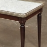 Antique French Louis XVI Mahogany Coffee Table with Carrara Marble
