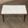 Antique French Louis XVI Mahogany Coffee Table with Carrara Marble