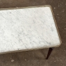 Antique French Louis XVI Mahogany Coffee Table with Carrara Marble