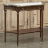 Antique French Directoire Neoclassical Mahogany Console with Carrara Marble