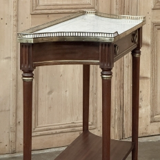 Antique French Directoire Neoclassical Mahogany Console with Carrara Marble