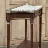 Antique French Directoire Neoclassical Mahogany Console with Carrara Marble