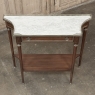 Antique French Directoire Neoclassical Mahogany Console with Carrara Marble