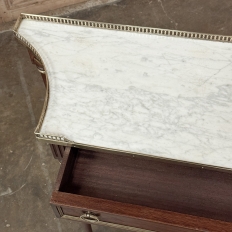Antique French Directoire Neoclassical Mahogany Console with Carrara Marble