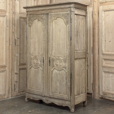 18th Century Country French Armoire with Carved Lone Stars