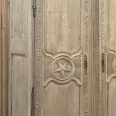 18th Century Country French Armoire with Carved Lone Stars