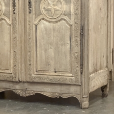 18th Century Country French Armoire with Carved Lone Stars