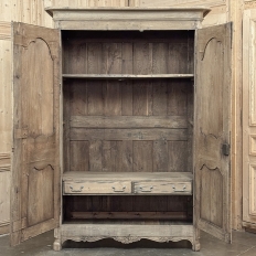 18th Century Country French Armoire with Carved Lone Stars
