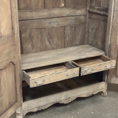 18th Century Country French Armoire with Carved Lone Stars