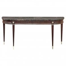 Antique French Louis XVI Mahogany Console with Black Marble