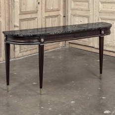 Antique French Louis XVI Mahogany Console with Black Marble