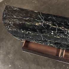 Antique French Louis XVI Mahogany Console with Black Marble