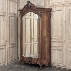 Belle Epoque French Walnut Serpentine Armoire from Paris ca.1900