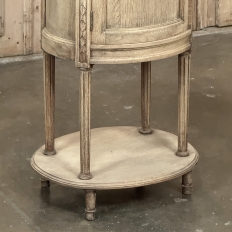 Pair Antique French Louis XVI Oval Nightstands with Carrara Marble