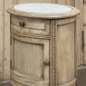 Pair Antique French Louis XVI Oval Nightstands with Carrara Marble