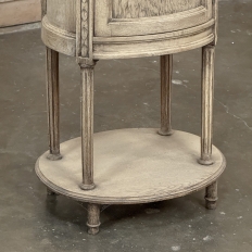 Pair Antique French Louis XVI Oval Nightstands with Carrara Marble