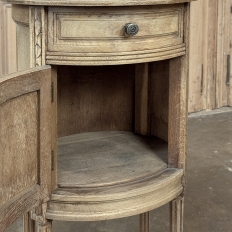 Pair Antique French Louis XVI Oval Nightstands with Carrara Marble