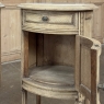 Pair Antique French Louis XVI Oval Nightstands with Carrara Marble