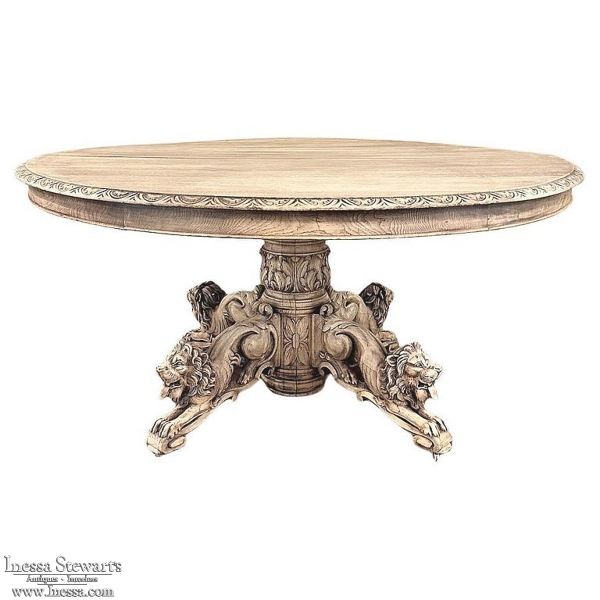 19th Century French Renaissance Pedestal Dining ~ Center Table