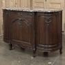 Antique French Louis XIV Marble Top Walnut Buffet with Rounded Sides
