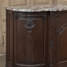 Antique French Louis XIV Marble Top Walnut Buffet with Rounded Sides