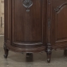 Antique French Louis XIV Marble Top Walnut Buffet with Rounded Sides