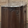 Antique French Louis XIV Marble Top Walnut Buffet with Rounded Sides