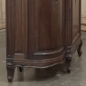 Antique French Louis XIV Marble Top Walnut Buffet with Rounded Sides