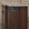 Antique French Louis XIV Marble Top Walnut Buffet with Rounded Sides