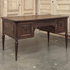 Antique French Louis XVI Walnut Desk by Hirler of Alsace