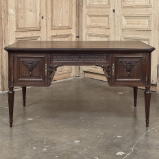 Antique French Louis XVI Walnut Desk by Hirler of Alsace