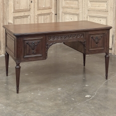 Antique French Louis XVI Walnut Desk by Hirler of Alsace