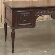 Antique French Louis XVI Walnut Desk by Hirler of Alsace