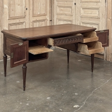 Antique French Louis XVI Walnut Desk by Hirler of Alsace