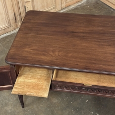 Antique French Louis XVI Walnut Desk by Hirler of Alsace