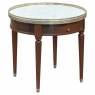 19th Century French Louis XVI Mahogany Marble Top Bouillotte Table