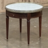 19th Century French Louis XVI Mahogany Marble Top Bouillotte Table