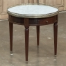 19th Century French Louis XVI Mahogany Marble Top Bouillotte Table