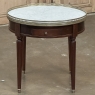 19th Century French Louis XVI Mahogany Marble Top Bouillotte Table